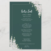Green Leaf Floral Bedankt en huwelijksmenu (Voorkant / Achterkant)