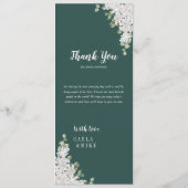Green Leaf Floral Bedankt en huwelijksmenu Menu (Achterkant)