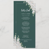 Green Leaf Floral Bedankt en huwelijksmenu Menu (Voorkant / Achterkant)