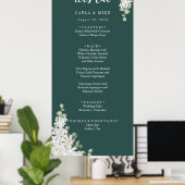 Green Leaf Floral Bedankt en huwelijksmenu Poster (Thuiskantoor)