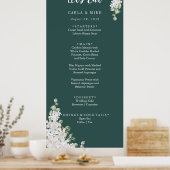 Green Leaf Floral Bedankt en huwelijksmenu Poster (Keuken)