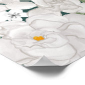 Green Leaf Floral Bedankt en huwelijksmenu Poster (Hoek)