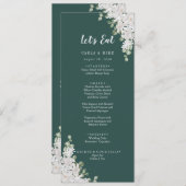 Green Leaf Floral Bedankt en huwelijksmenu Programmakaart (Voorkant / Achterkant)