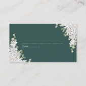 Green Leaf Floral Flat Wedding Place Card Plaatskaartje (Achterkant)