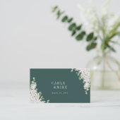 Green Leaf Floral Flat Wedding Place Card Plaatskaartje (Staand voorkant)