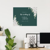 Green Leaf Floral Printable Wedding Welkom Poster (Thuiskantoor)