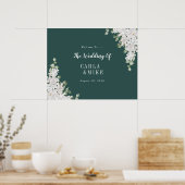Green Leaf Floral Printable Wedding Welkom Poster (Keuken)