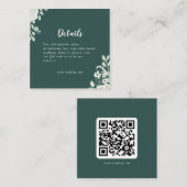 Green Leaf Floral QR Code Details Informatiekaartje (Voorkant / Achterkant)
