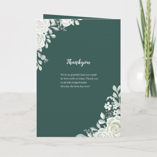 Green Leaf Floral Wedding Programma (Achterkant)