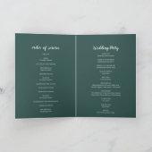 Green Leaf Floral Wedding Programma (Binnen)