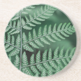 Green Leaf Focused Photo Zandsteen Onderzetter