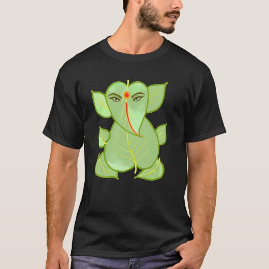 Green Leaf Ganpati T-Shirt (Voorkant)