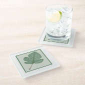 Green Leaf Glazen Onderzetter (Schuin)