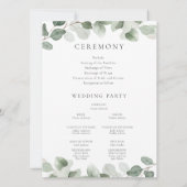 Green Leaf huwelijksceremonie of receptie programm (Achterkant)