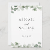 Green Leaf huwelijksceremonie of receptie programm (Voorkant)