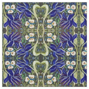 Green Leaf Iris Fabric Stof