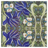 Green Leaf Iris Fabric Stof (Close Up)