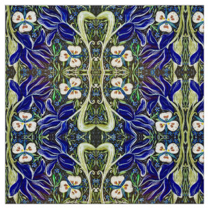 Green Leaf Iris Fabric Stof