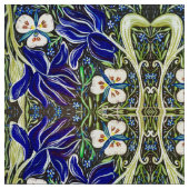 Green Leaf Iris Fabric Stof (Close Up)