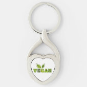 Green Leaf Lines Vegan Design Sleutelhanger (Voorkant)
