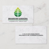 Green Leaf Logo | Marmer Visitekaartje (Voorkant / Achterkant)