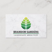 Green Leaf Logo | Marmer Visitekaartje (Voorkant)