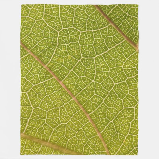 Green Leaf Macro Fleece Blanket (Voorkant)