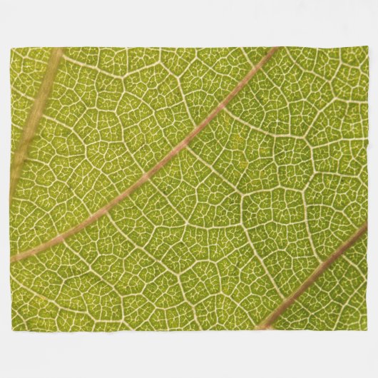 Green Leaf Macro Fleece Blanket (Voorkant (Horizontaal))