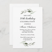 Green Leaf Mannen of Womans 70th Birthday Party Kaart (Voorkant / Achterkant)