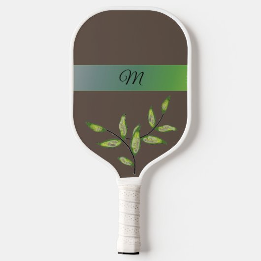 Green Leaf Monogram Pickleball Paddle (Achterkant)