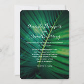 Green Leaf Palm Frond CLoesup Photo Wedding Kaart (Voorkant)