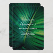 Green Leaf Palm Frond Closeup Foto Birthday Kaart (Voorkant / Achterkant)