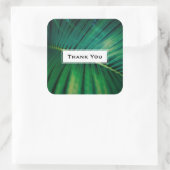 Green Leaf Palm Frond Tropische Natuur Dank u Vierkante Sticker (Tas)