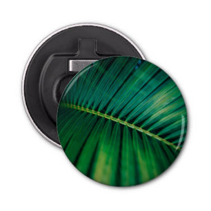 Green Leaf Palm Frond Tropische Natuur Foto Button Flesopener