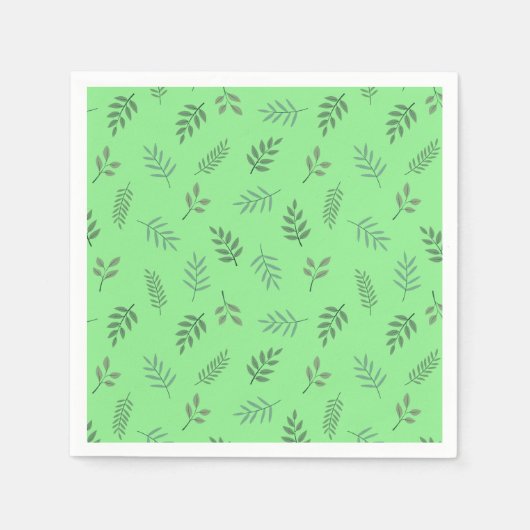 Green Leaf Party servetten – frisse botanische loo (Voorkant)