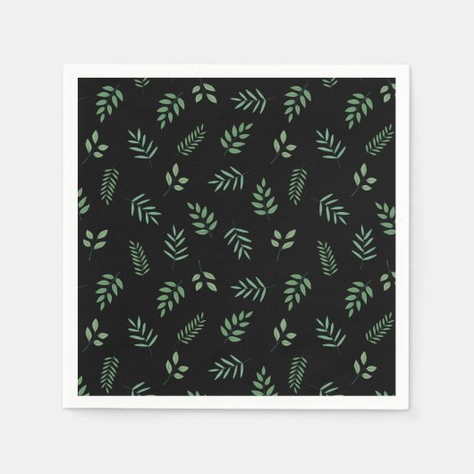 Green Leaf Party servetten – frisse botanische loo (Voorkant)