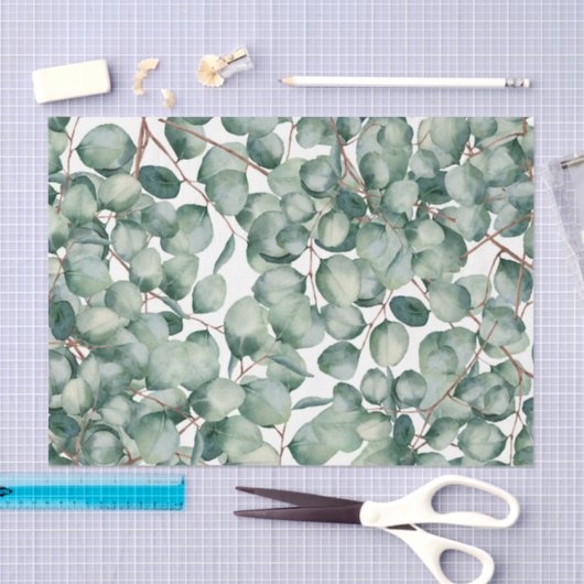 Green Leaf Pattern 20 Tissuepapier (Craft)