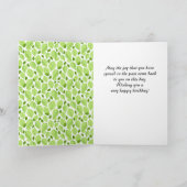 Green Leaf Pattern Botanical 70th Birthday Foto Kaart (Binnen)