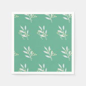 Green Leaf Pattern Cocktail Paper servetten (Voorkant)