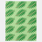 Green Leaf Pattern Fleece Deken (Voorkant)