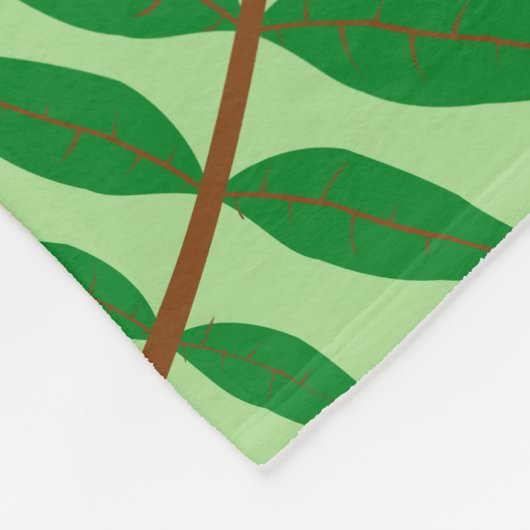 Green Leaf Pattern Fleece Deken (Hoek)