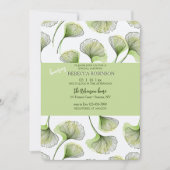 Green Leaf Pattern Invitation Kaart (Voorkant)