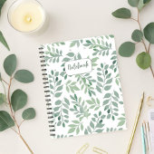 Green Leaf Pattern Personalized Notebook Notitieboek
