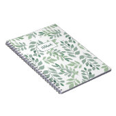 Green Leaf Pattern Personalized Notebook Notitieboek (Rechterzijde)