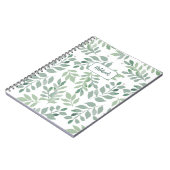 Green Leaf Pattern Personalized Notebook Notitieboek (Linkerzijde)