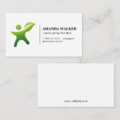 Green Leaf Person Logo | Tuinieren Visitekaartje (Voorkant / Achterkant)