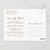 Green Leaf Photo Wedding Save the Date Briefkaart (Achterkant)