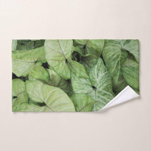 Green Leaf Print Handdoek (Handdoek)