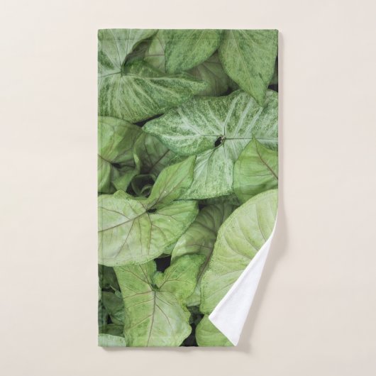 Green Leaf Print Handdoek (Handdoek)