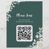 Green Leaf QR Code Wedding Flyer (Voorkant)